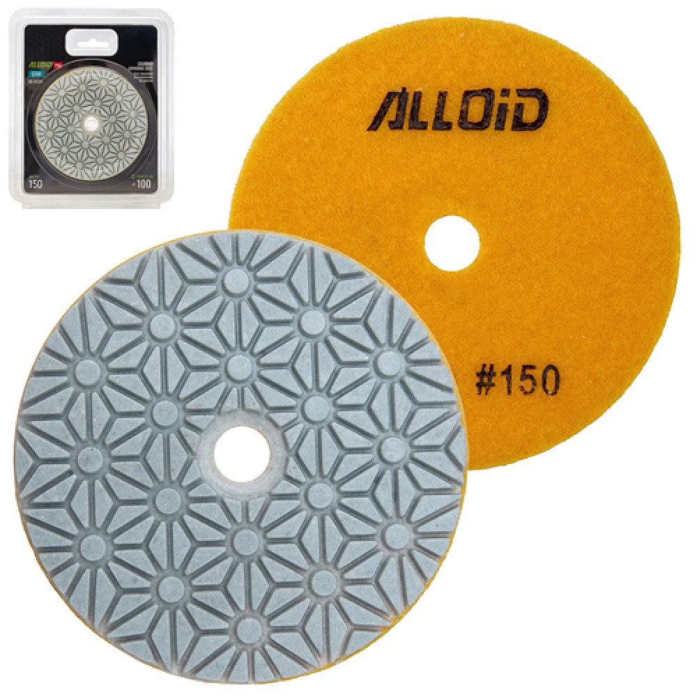 Alloid Pro. Круг алмазный шлифовальный на липучке STAR 100 мм,  зерно  150