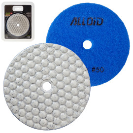 Alloid Pro. Круг алмазный шлифовальный на липучке HEXAGON 100 мм,  зерно   50