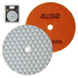 Alloid Pro. Круг алмазный шлифовальный на липучке HEXAGON 100 мм,  зерно  200