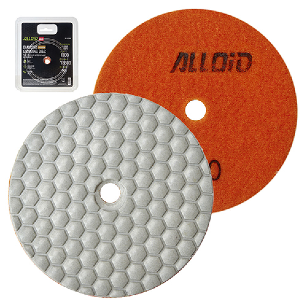 Alloid Pro. Круг алмазный шлифовальный на липучке HEXAGON 100 мм,  зерно  300