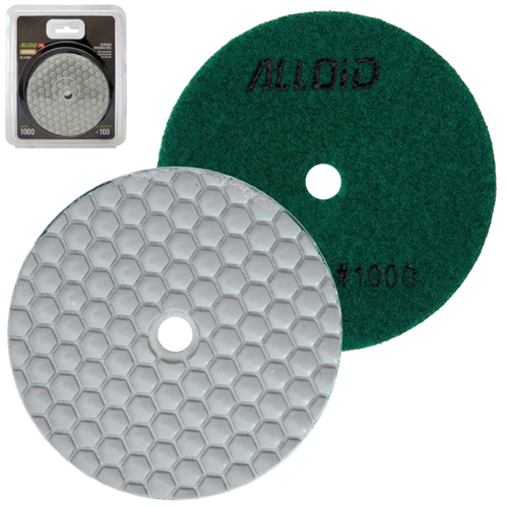 Alloid Pro. Круг алмазный шлифовальный на липучке HEXAGON 100 мм,  зерно 1000