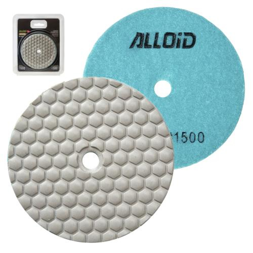 Alloid Pro. Круг алмазный шлифовальный на липучке HEXAGON 100 мм,  зерно 1500
