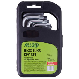 Alloid. Набор ключей угловых TORX & шестигран, 18 предм. (НШТ-1818)
