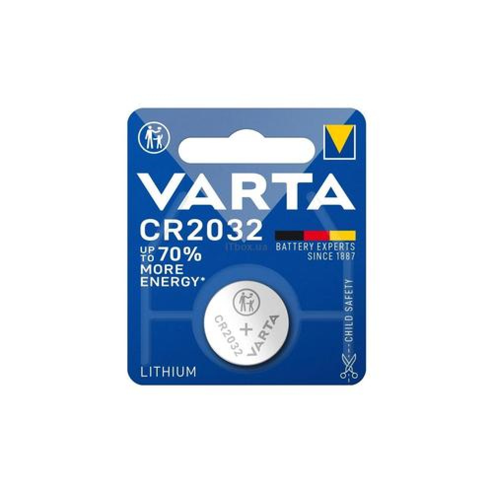 Батарейка VARTA литиевая  CR2032, 3V, 1 шт. в блистере