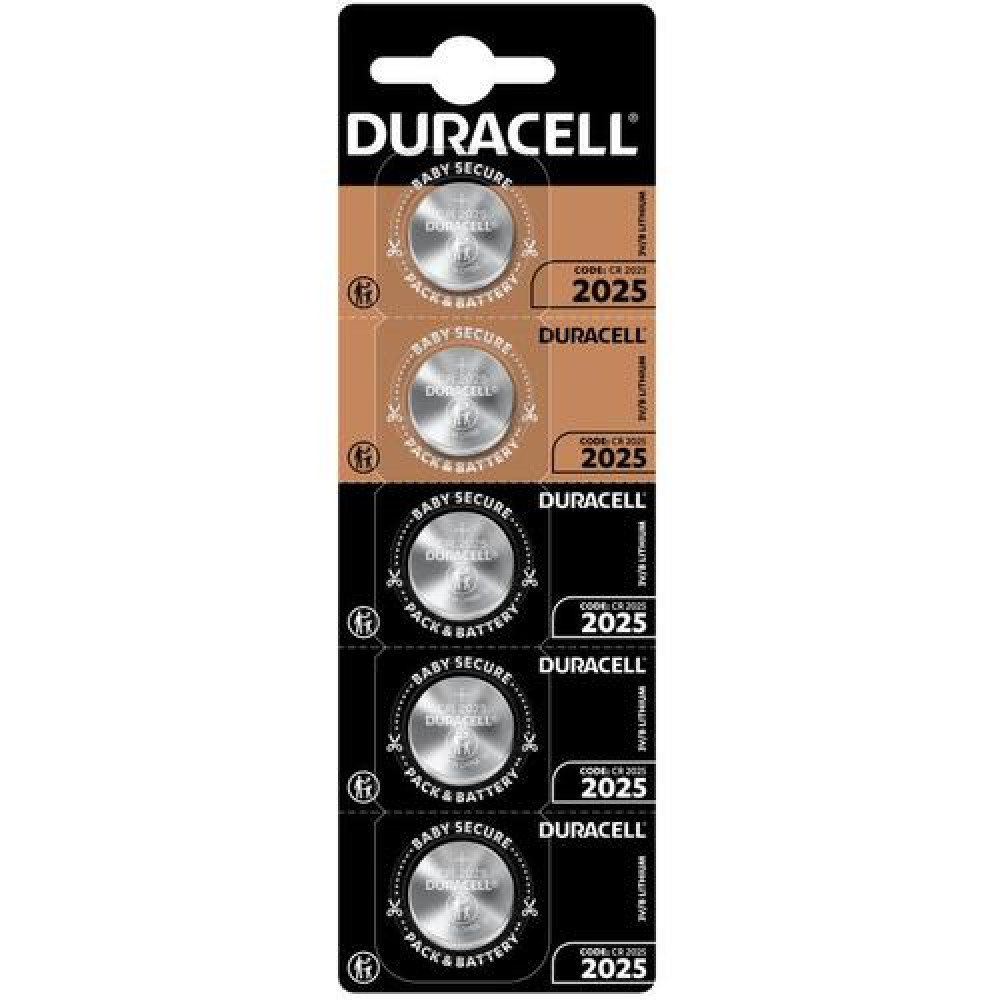 Батарейка DURACELL литиевая  CR2025, 3V, 5 шт. в блистере