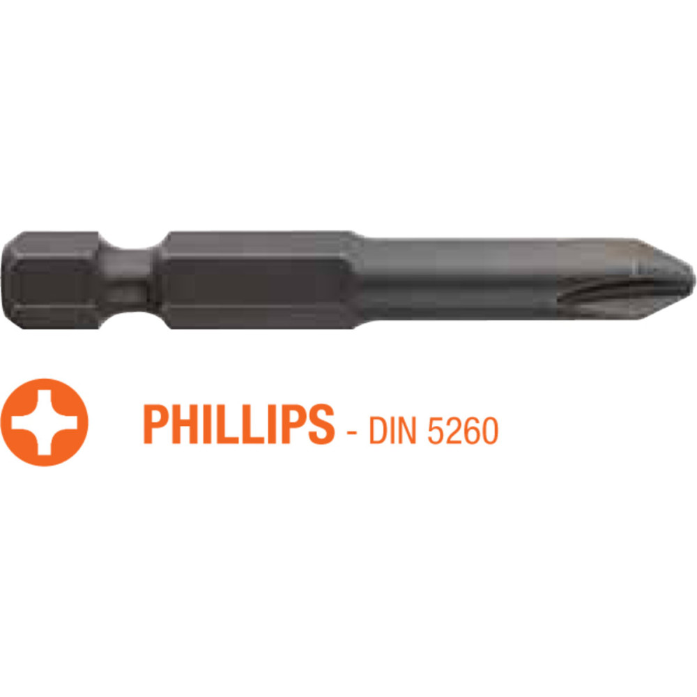 Насадка викруткова USH Industry "тонке жало" Phillips PH0 x 50 мм подовжена, Уп. 10 шт.