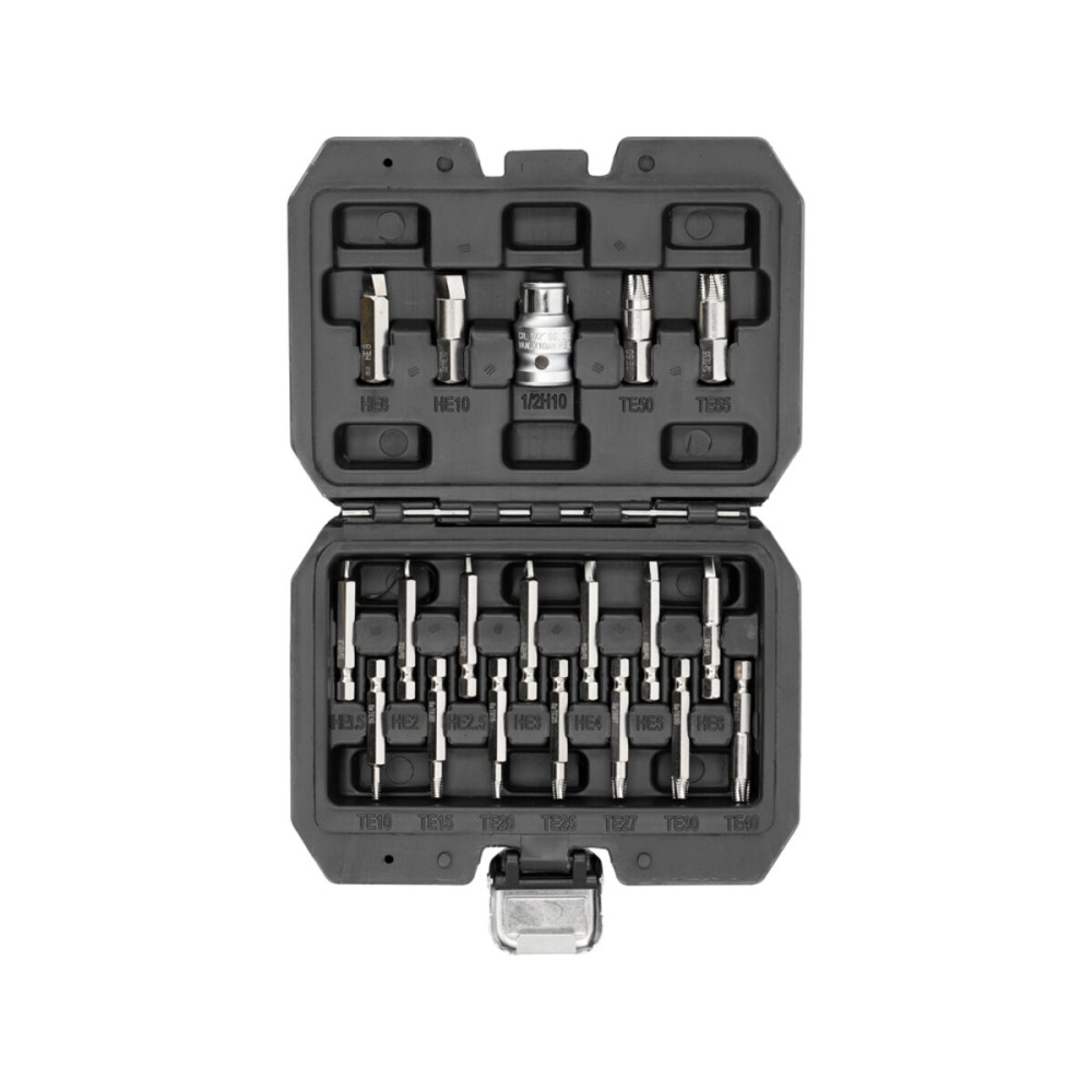 Набір біт екстракторів для викручування Hex і Torx YATO з шпинделем 1/4" і 3/8", 19 елем. [20]