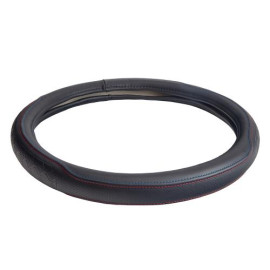 Чехол руля  VLOD-24LC7 BK M  черн/БО/один шов/кожа
