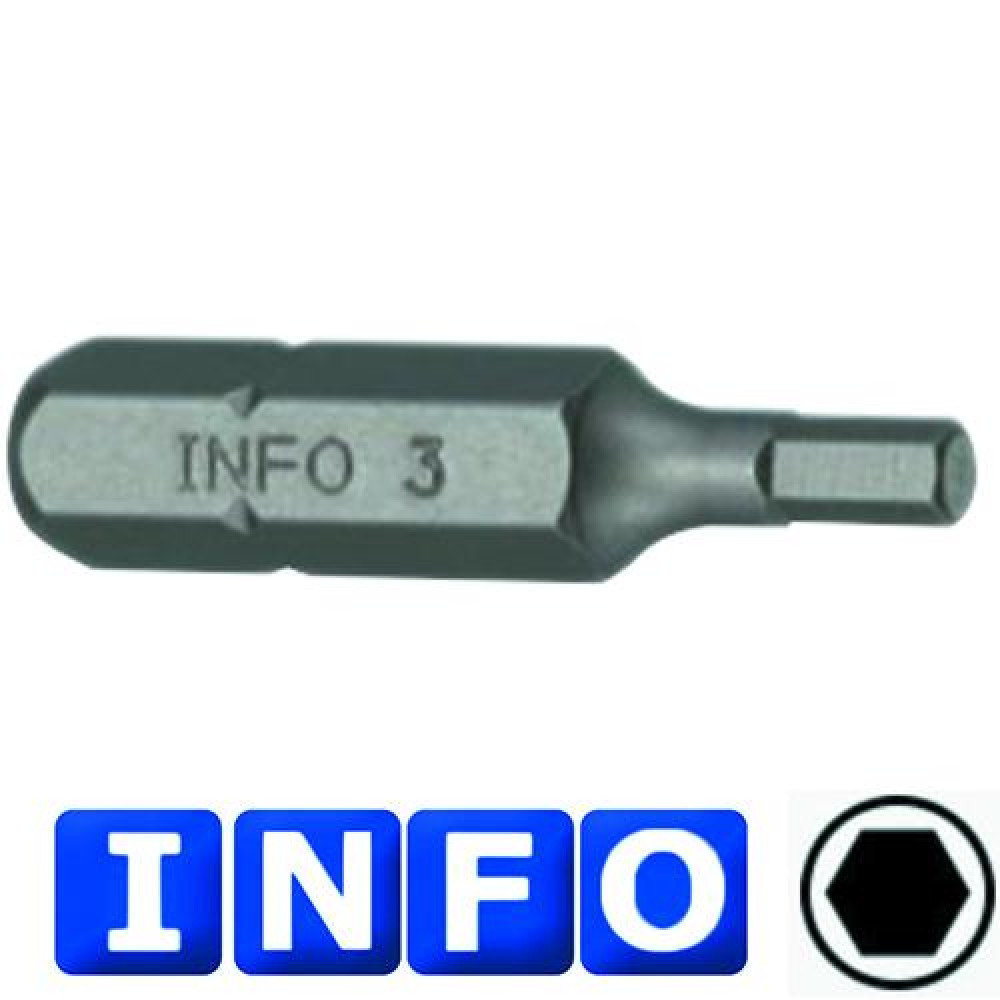1/4" Бита 6-гр. (HEX) 10 мм, L=30 мм (INFO 9243010 I)