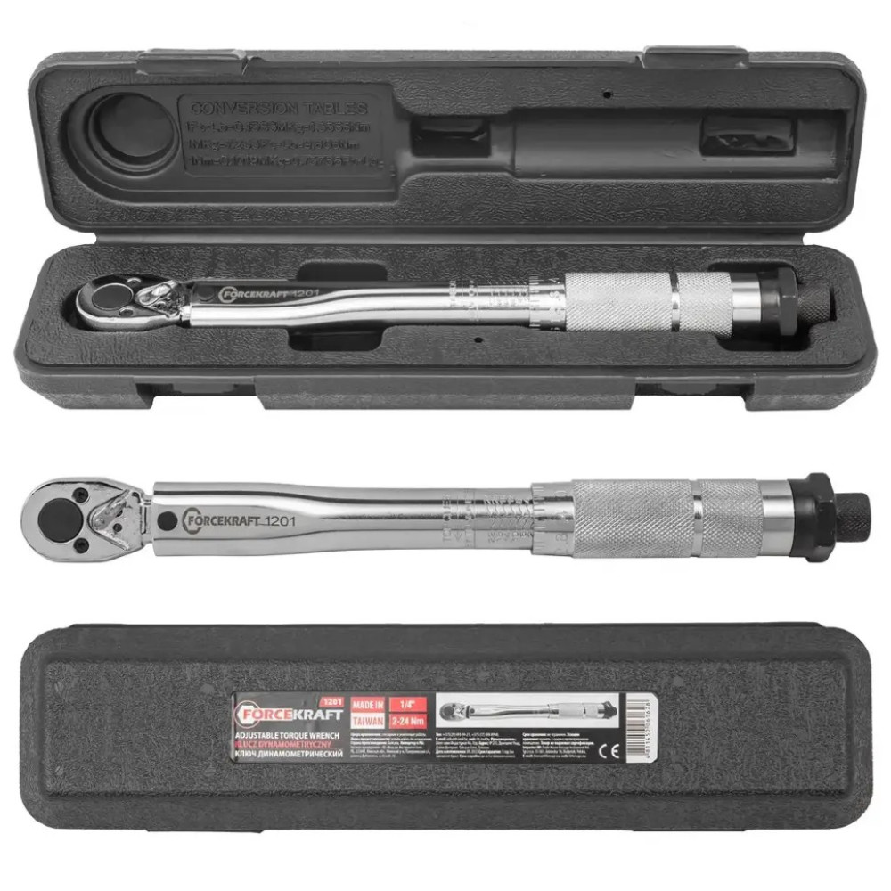 Динамометричний ключ 1/4" (2-24 Нм) FORCEKRAFT FK-1201