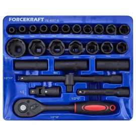 Набір інструментів 26 пр. (6-гр.) 1/2" (8-36 мм) FORCEKRAFT FK-4027-K
