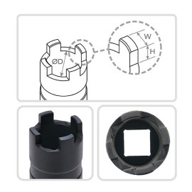 Головка 1/2" для клапана дизельной форсунки MAN, Mercedes-Benz, Scania TOPTUL JDEF1629