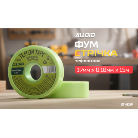 Alloid. Фум-лента тефлоновая 19мм х 0,18мм х 15м