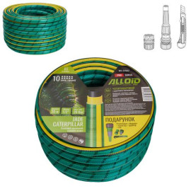 Alloid Pro. Шланг армированный 4-х слойный, "JADE CATERPILLAR"  1/2" 20м + подарок