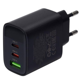 Сетевое зарядное устройство с дисплеем BOROFONE BA98A USB-C1/C2:30W, USB-A?18W Black