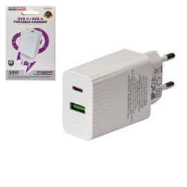 Сетевое зарядное устройство BOROFONE BAS76A PD30W+QC3.0 White