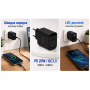 Сетевое зарядное устройство BOROFONE BA96A Type-C: 20W, USB-A: 18W LED дисплей, Black