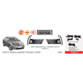 Фары доп.модель Toyota Corolla 2016-18/TY-577L1-A/H11-12V55W+DRL-3W/3W/FOG+DRL+TURN/эл.проводка