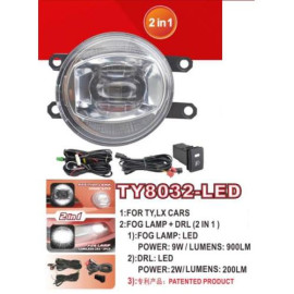 Фары доп.модель Toyota Cars/TY8032-LED/FOG-12V9W900Lm+DRL-12V2W200Lm/FOG+DRL/эл.проводка