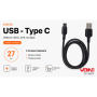 Кабель VOIN CC-1501C USB - Type C 3А, 1m, black (быстрая зарядка/передача данных)