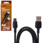 Кабель VOIN CC-1501C USB - Type C 3А, 1m, black (быстрая зарядка/передача данных)