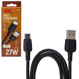 Кабель  VOIN CC-1501C USB - Type C 3А, 1m, black (быстрая зарядка/передача данных)