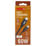 Кабель  VOIN CC-1502C Type C - Type C 60W 1m, Black (быстрая зарядка/передача данных)