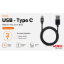 Кабель VOIN CC-1701C USB - Type C 3А, 1m, black (быстрая зарядка/передача данных)