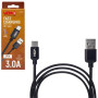 Кабель VOIN CC-1701C USB - Type C 3А, 1m, black (быстрая зарядка/передача данных)