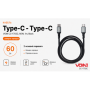Кабель VOIN CC-1702C Type C - Type C 60W 1m, black (быстрая зарядка/передача данных)