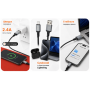 Кабель VOIN CC-1702L USB - Lightning 2.4А, 1m, Black (быстрая зарядка/передача данных)