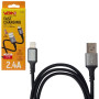Кабель VOIN CC-1702L USB - Lightning 2.4А, 1m, Black (быстрая зарядка/передача данных)