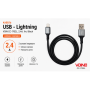 Кабель VOIN CC-1702L USB - Lightning 2.4А, 1m, Black (быстрая зарядка/передача данных)