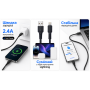 Кабель BOROFONE BX116BK, USB - Lightning 2.4А, 1m, Black (быстрая зарядка/передача данных)