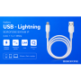 Кабель BOROFONE BX116W, USB - Lightning 2.4А, 1m, White (быстрая зарядка/передача данных)