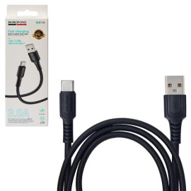 Кабель BOROFONE BX116BK, USB - Type-C 3А, 1m, Black (быстрая зарядка/передача данных)