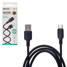 Кабель BOROFONE BX113BK, USB - Type-C 3А, 1m, Black (быстрая зарядка/передача данных)