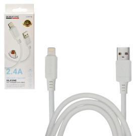 Кабель BOROFONE BX115W, USB - Lightning 2.4А, 1m, White (быстрая зарядка/передача данных)