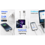 Кабель BOROFONE BX117W, USB - Lightning 2.4А, 1m, White (быстрая зарядка/передача данных)