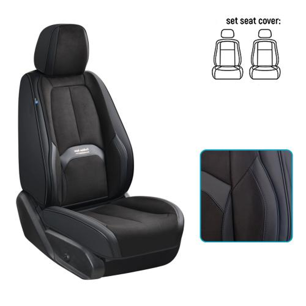 Набор чехлов  V-8913 Bk  2 пер+2 подг к-т экокожа черные