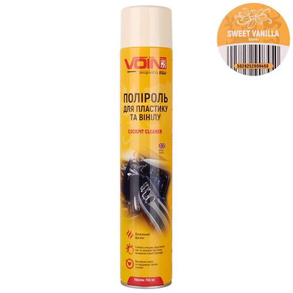 Полироль для пластика и винила VOIN 750 мл SWEET VANILLA (Ваниль)