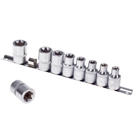 HANS. Набор торцевых головок внешний торкс 1/2"DR Е10-Е24, 9предм.блистер (46410-9C)