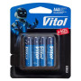 Батарейка Vitol V21022 блистер щелочная LR03 AAА (4/48 шт)