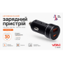 Автомобильное зарядное устройство VOIN 30W, 1USB 10W + 1PD 27W, 12/24V
