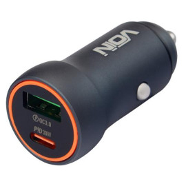 Автомобильное зарядное устройство VOIN 30W, 1USB QC3.0 18W + 1PD 30W, 12/24V