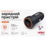 Автомобильное зарядное устройство VOIN 30W, 1USB QC3.0 18W + 1PD 30W, 12/24V
