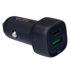 Автомобильное зарядное устройство VOIN 38W, 1USB QC3.0 18W + 1PD 20W, 12/24V
