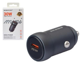 Автомобильное зарядное устройство BOROFONE BZ32, USB-C: 30W (PD/QC/FCP/AFC) Metal gray