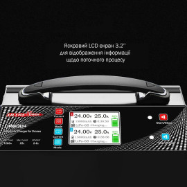 Зарядное устройство 2-канальное 24В 25А 2-6S LiPo/LiHV 1200Вт 220В (UP600+) ULTRA POWER  PROTESTER UP600PLUS