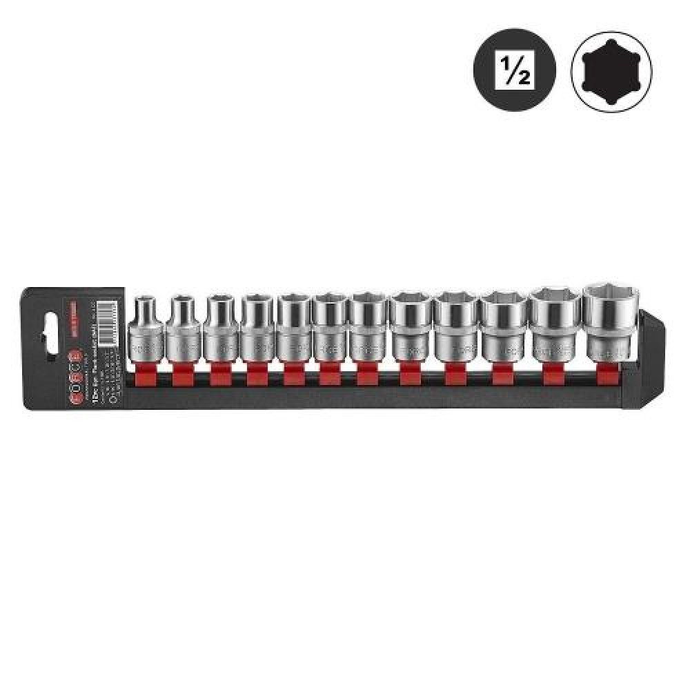 1/2" Набор головок 6-гр. 12 пр. (5/16"-1") (FORCE 4127)